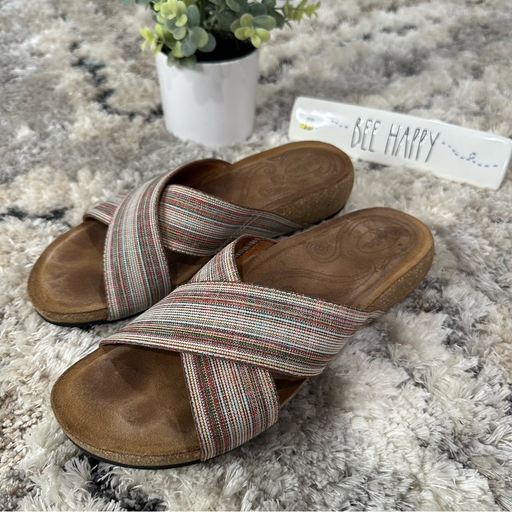 Taos Footwear Striped Sandals - Picture 2 of 6